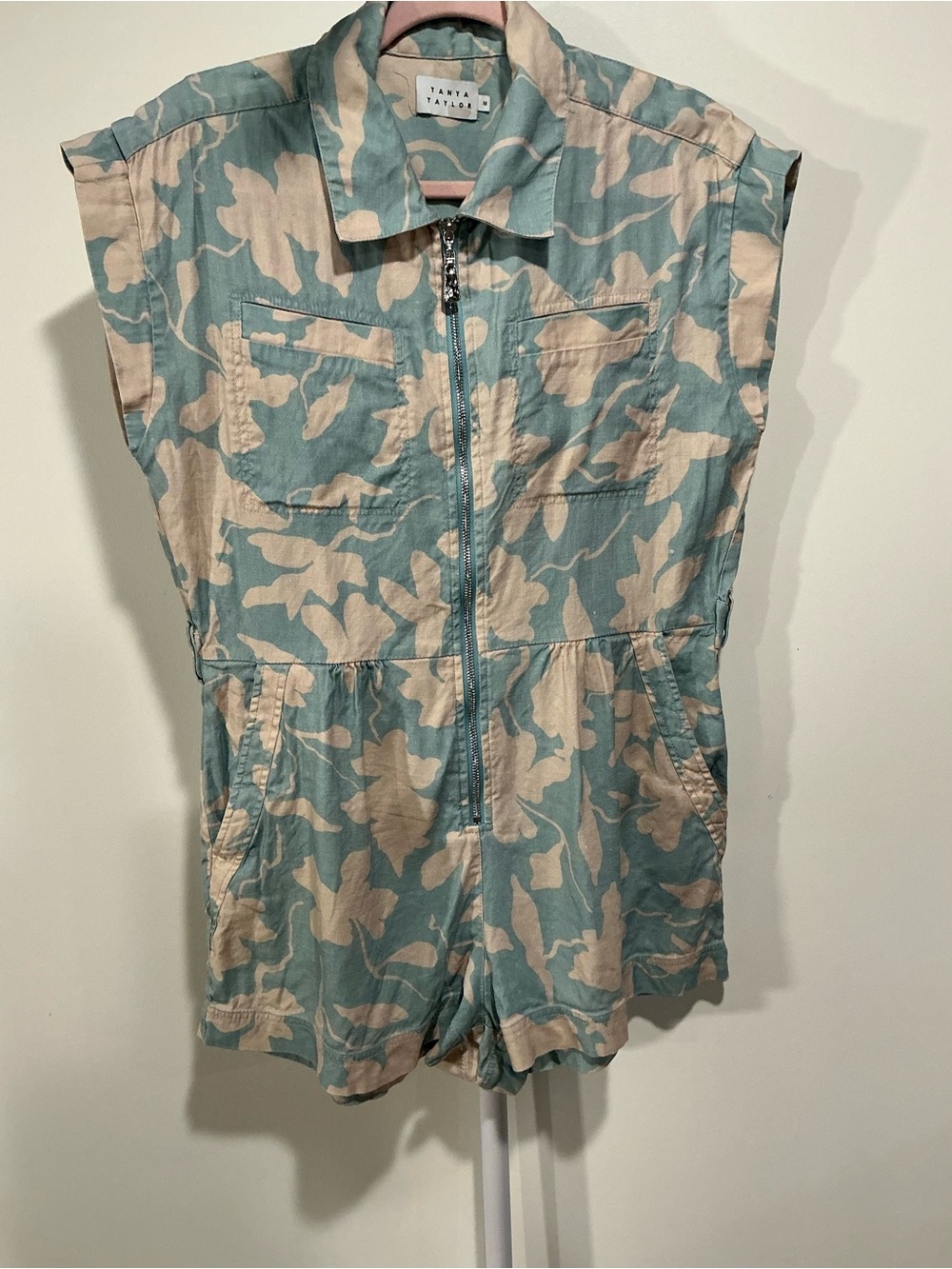 Tanya Taylor Light Blue & Cream Floral Romper - Picture 4 of 5